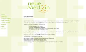 Neue Medizin Informationsseite HTML, CSS